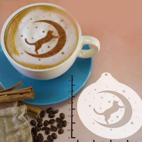 Cat Moon 263-131 Latte Art Stencil