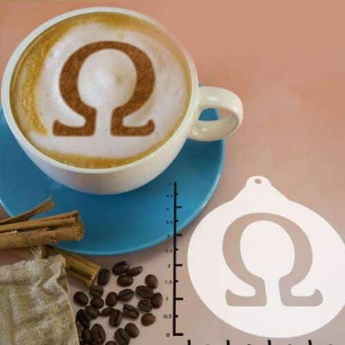 Greek Alphabet Omega 263-120 Latte Art Stencil