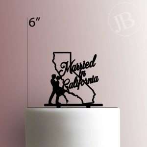 Married in California 225-643 Cake Topper