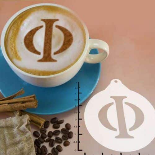 Greek Alphabet Phi 263-117 Latte Art Stencil