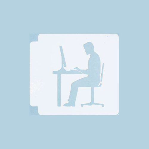Man at Computer 783-A919 Stencil
