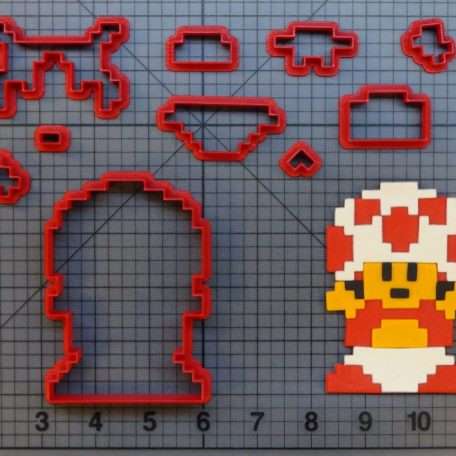 Super Mario - 8 Bit Toad 266-B188 Cookie Cutter Set