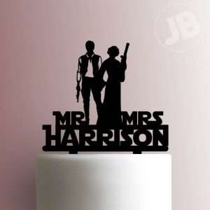 Custom Star Wars Han and Leia Wedding 225-735 Cake Topper