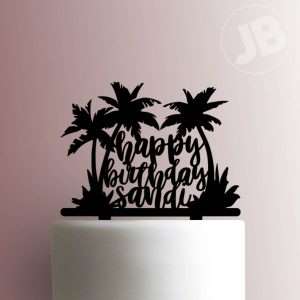 Custom Happy Birthday Palm Trees 225-759 Cake Topper