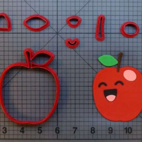 Cute Red Apple 266-B804 Cookie Cutter Set