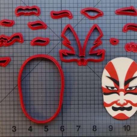 Japanese Kabuki Mask 266-B796 Cookie Cutter Set