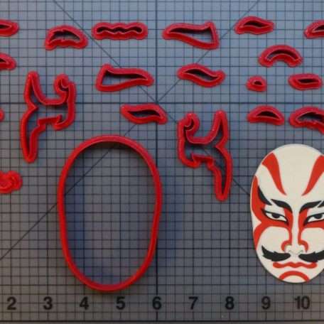 Japanese Kabuki Mask 266-B797 Cookie Cutter Set