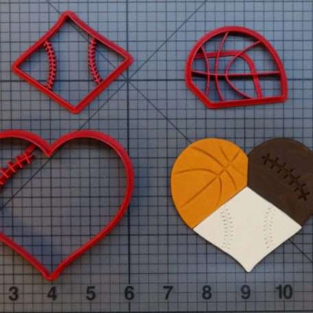 Sports Heart 266-B754 Cookie Cutter Set
