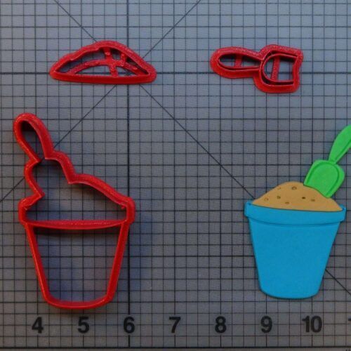 Sand Bucket with Shovel 266-C030 Cookie Cutter Set
