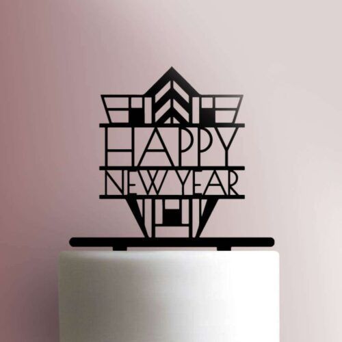 Happy New Year Art Deco 225-842 Cake Topper