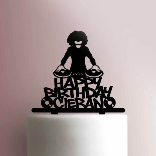 Custom DJ Happy Birthday Afro Guy 225-864 Cake Topper