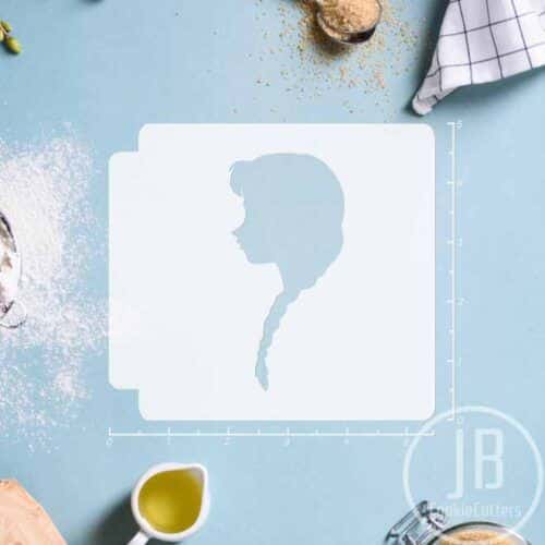 Frozen Anna Head Profile 783-B844 Stencil Silhouette