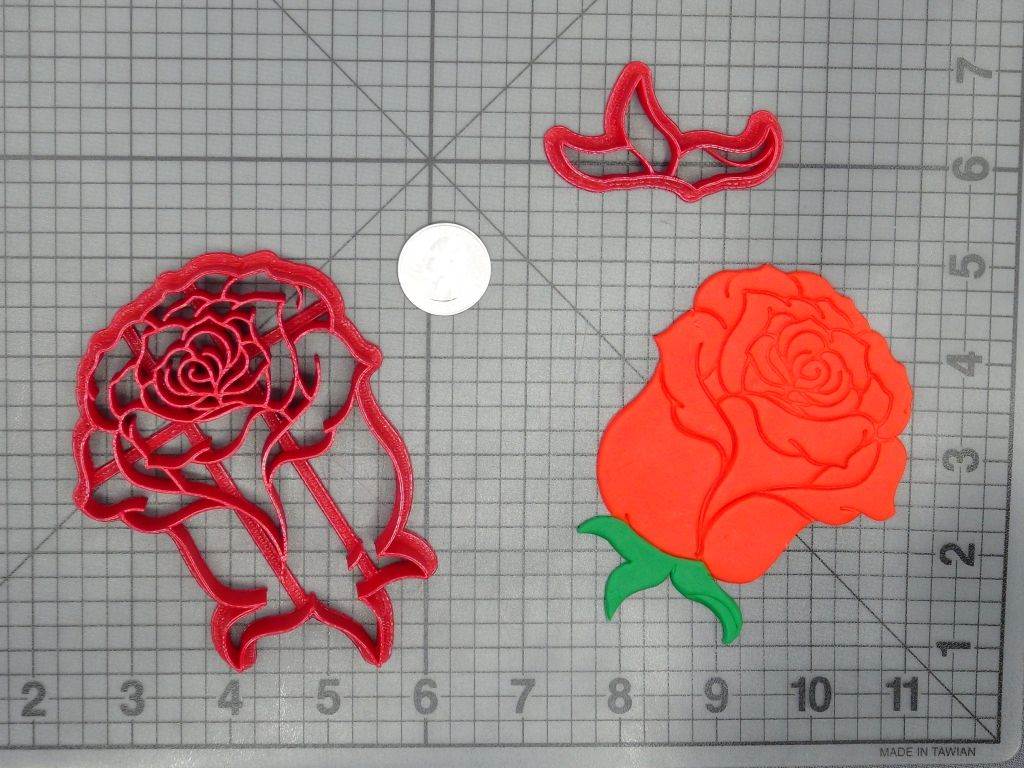 Rose Flower Heart 266-G144 Cookie Cutter Set