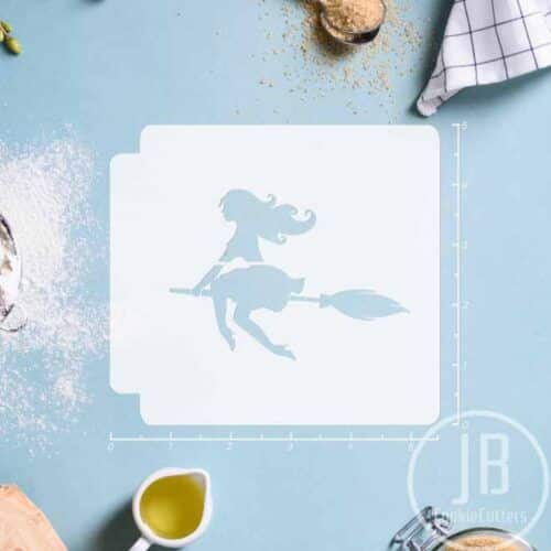 Halloween - Witch on Broom Body 783-C044 Stencil Silhouette
