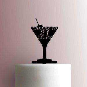 Cheers to Twenty One 21 Years 225-A001 Cake Topper