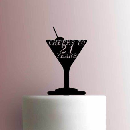 Cheers to Twenty One 21 Years 225-A001 Cake Topper