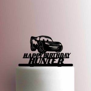 Custom Lightning McQueen Happy Birthday Name 225-A247 Cake Topper
