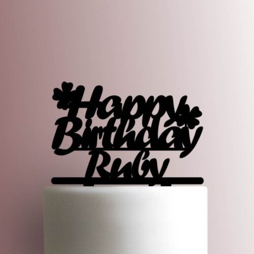 Custom Shamrock Happy Birthday Name 225-A222 Cake Topper