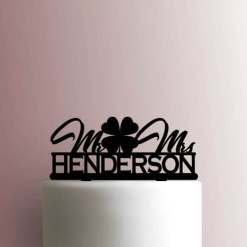 Custom Shamrock Wedding Name 225-A226 Cake Topper