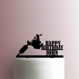 Custom Tattoo Machine Happy Birthday Name 225-A082 Cake Topper