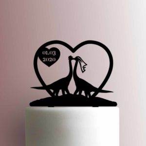 Dinosaur - Custom Brontosaurus Wedding Date 225-A244 Cake Topper