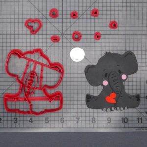 Elephant with Heart 266-E624 Cookie Cutter Set