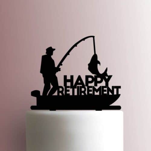Fisherman Happy Retirement 225-A177 Cake Topper