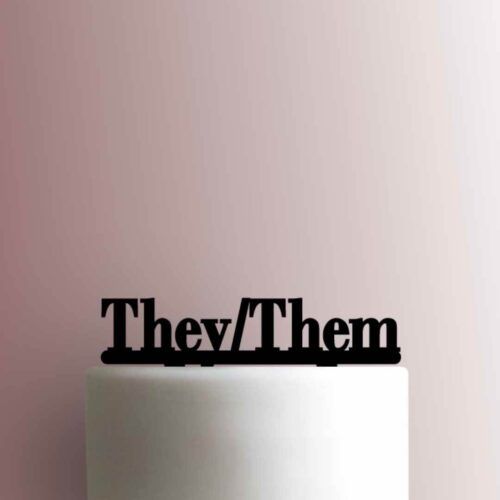 Gender Identity Pronoun They Them 225-A273 Cake Topper
