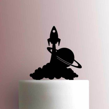 Spaceship and Saturn 225-A117 Cake Topper