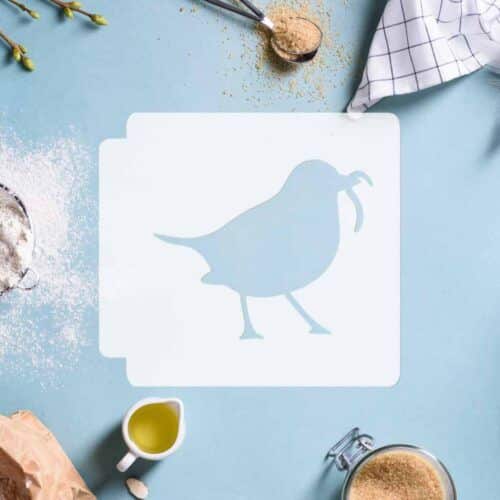 Bird with Worm 783-C893 Stencil Silhouette