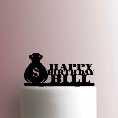 Custom Money Bag Happy Birthday Name 225-A296 Cake Topper
