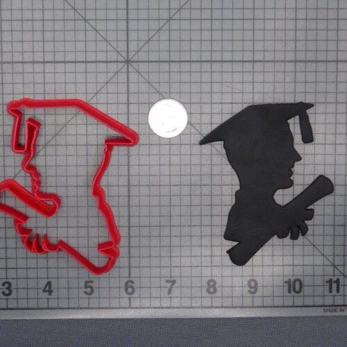 Graduation Man Head with Diploma 266-E788 Cookie Cutter Silhouette