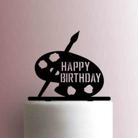 Paint Palette Happy Birthday 225-A299 Cake Topper