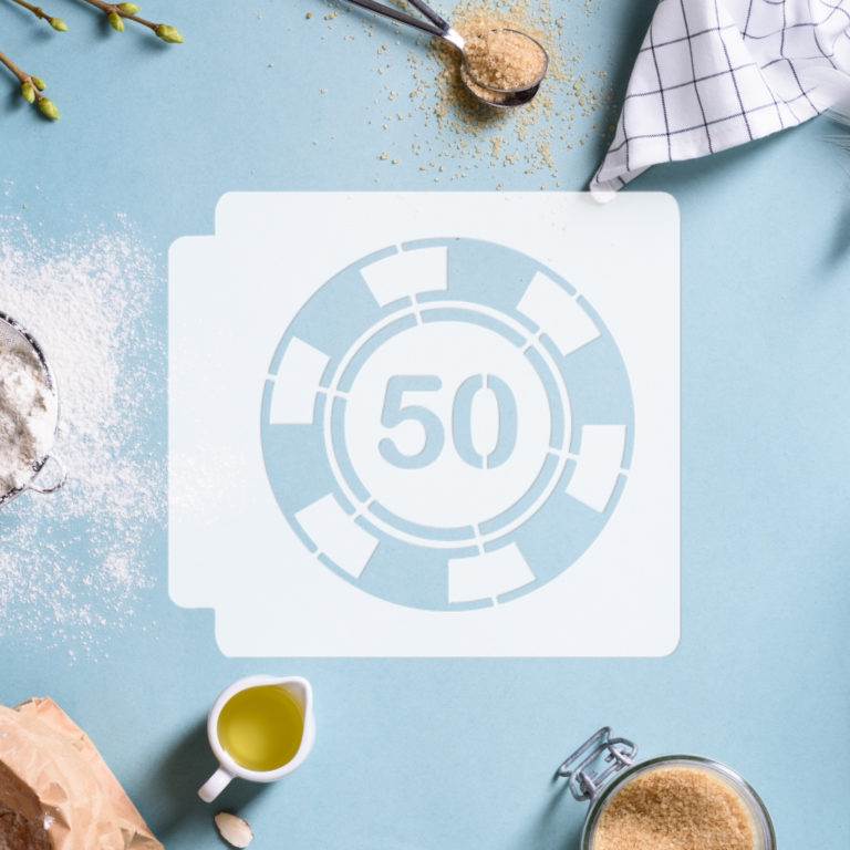 Poker Chip - Fifty Dollar 783-C867 Stencil