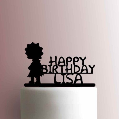 The Simpsons - Lisa Happy Birthday Name 225-A281 Custom Cake Topper