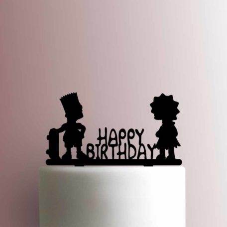 The Simpsons - Lisa and Bart Happy Birthday 225-A291 Cake Topper
