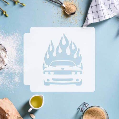 Car - Dodge Challenger with Flames 783-C896 Stencil