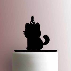 Cat with Party Hat 225-A326 Cake Topper