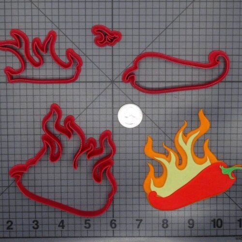 Chili Pepper in Flames 266-E213 Cookie Cutter Set