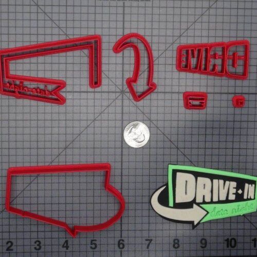 Drive in Date Night Sign 266-E288 Cookie Cutter Set