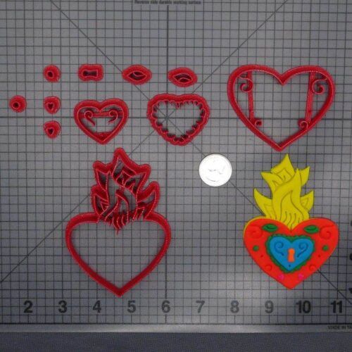 Flaming Heart Lock 266-E141 Cookie Cutter Set