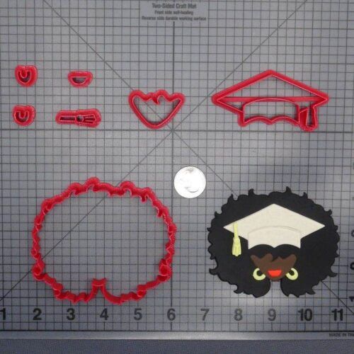 Graduation Afro Girl Head 266-E810 Cookie Cutter Set