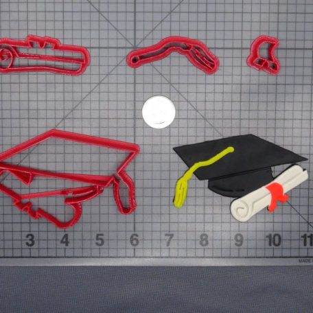 Graduation Cap with Diploma 266-E774 Cookie Cutter Set
