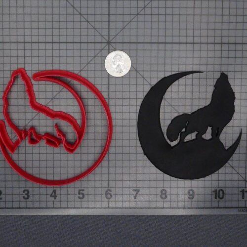 Wolf Howling Body Moon 266-E159 Cookie Cutter