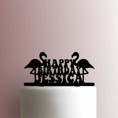 Flamingo Happy Birthday 225-A368 Custom Cake Topper