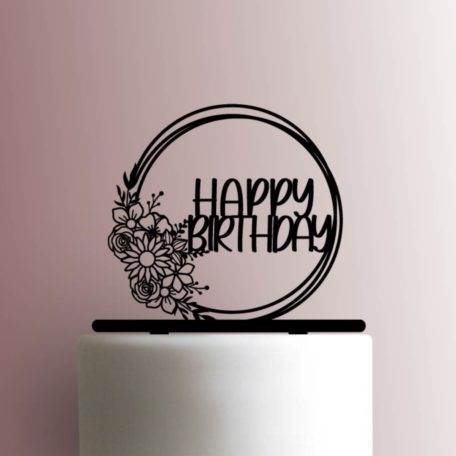 Floral Happy Birthday 225-A416 Cake Topper