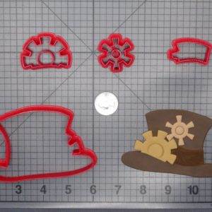 Steampunk Top Hat with Gears 266-E519 Cookie Cutter Set