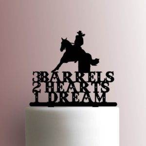 Barrel Horse Racing 3 Barrels 2 Hearts 1 Dream 225-A471 Cake Topper