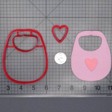 Bib with Heart 266-F227 Cookie Cutter Set