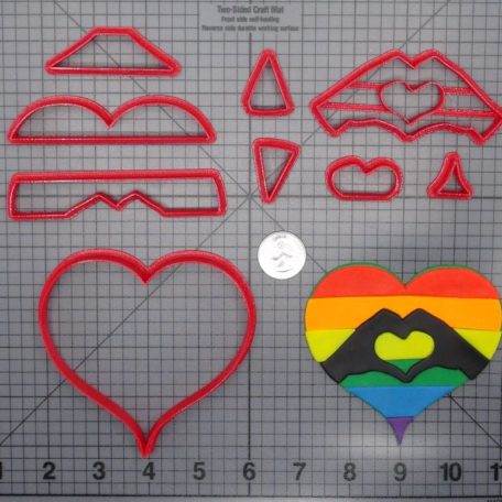 Heart Hand Rainbow 266-F145 Cookie Cutter Set